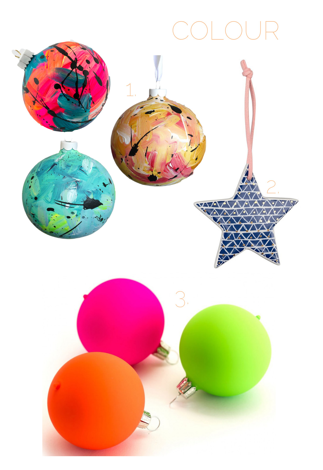 colourful Christmas decorations
